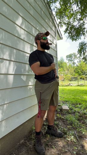 Bearded Muscle Cub Cigar Cum Outdoors