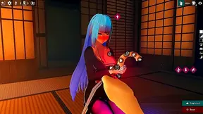 Voluptuous Futanari Enjoys Double Blowjob Foot Play Fun in 3D Animation