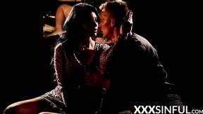 ”Beautiful Babe rides vigorously after sensual pussylicking & blowjob”