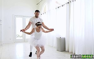 Sexy hot babe taking her instructors big dick deep into her sweet muffin on top