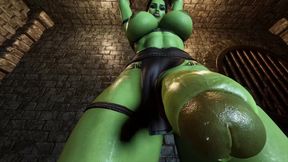 Futanari Orc BDSM Deep Throat Blowjob.