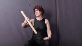 German MILF fucks herself with baseball bat