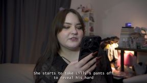 Porn story - they share a cum-filled kiss together after a sweet pegging