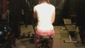 pink shorts teddy smother bike
