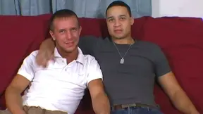 Jordan Michaels blows a dick and gets ass fucked on a couch
