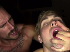 Hot gay stud throat fucks