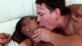 Black beauty takes a massive white cock