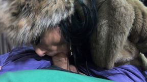 the boss s gift – deep blowjob, fur coat play and cum on my body