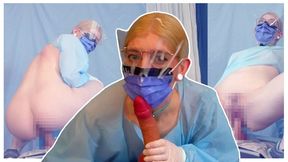 Emptying Your Balls Before Surgery - Nurse Tia Black Makes You Cum with Gloved Handjob, POV Sex, Masked Facial