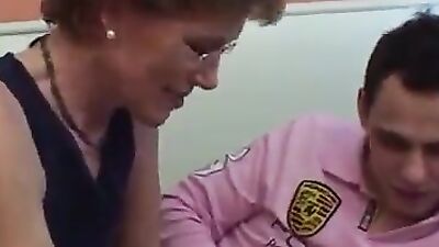 Naughty Granny Teachs Young Stud How To Get Down & Dirty
