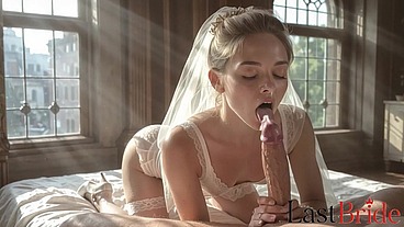 This dirty bitch cheated on her fiancé right on her wedding day, begging me to fuck her pussy hard raw [AI]