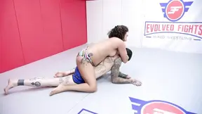 Sexy Daisy Ducati faces off against Ruckus II in a mixed wrestling match