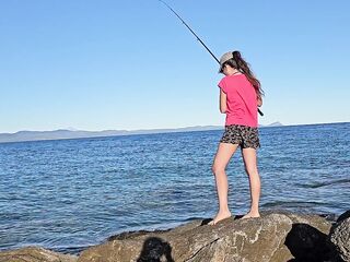 Natural gal Public Sexy fishing # Urinate my lure n pants off for more excellent bite #Seen n catched on three:55