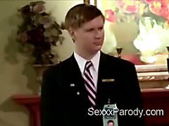 Sexy slutty secretary trains brunette newbie in 30 rock parody