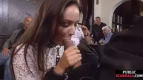 Naughty slut gets humiliated in public