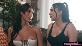 Big tits MILF Siri Dahl fucked by horny shemales Ember Fiera and Avery Lust
