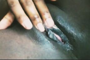 Ebony fingering herself - black pussy