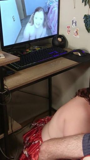 Step-daddy watches our porn