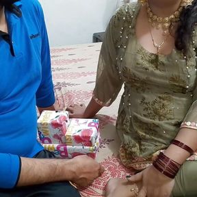 Brother-in-law gives gifts to sister-in-law on her wedding anniversary