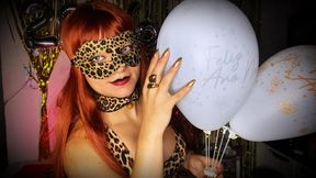 Felina popping her New Year's balloons! (4K)