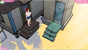 Lust Town - Lt - Gameplay - Roleplay - Nudity in Beach - Saggy Breast Topless with Big Nipples - Teasing Stranger in the Beach