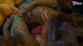 Tattooed girl's wet pussy and anal fuck caught by BWC security