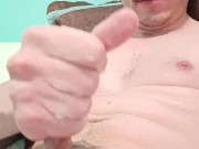 Torturing my flaccid cock after cumming