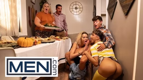 MEN - Thanksgiving Turns Into A Messy Threesome Featuring Drake Von, Foxy Alex And...