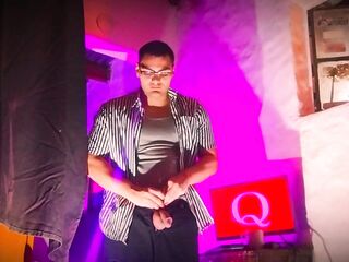 Glasses Hot Purple Stripes N1 - Rubbing a Guitar Yamaha C80 Made in China