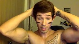 Muscular American Model Jerks His Dick