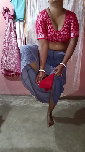 Yellow Saree Dropping Solo Sfw