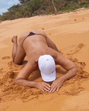 Ladysilva Crossdresser Very Slutty on the Beach in Panties What a Hot Ass