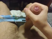 STUDENT JERKS OFF A HUGE COCK AND MOANS СТУДЕНТ ДРОЧИТ ОГРОМНЫЙ ХУЙ И СТОНЕТ