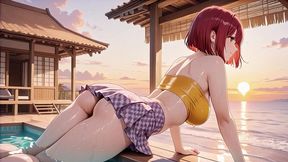 ai generated- you’ll never guess how deep this redhead hentai babe takes it at sunset