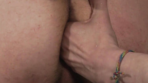 Blindfolded sub twink ass pumping & finger screwed by dom