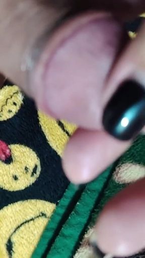 Trans Vero Stroking Her Cock in Sexy Lingerie