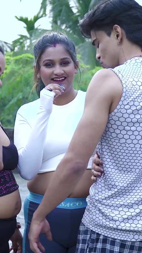 Key moment from &quot;Desi Yoga Teacher Ko Sab Ladki Saath Saath Choda ( Hindi Audio ) Full Movie&quot;