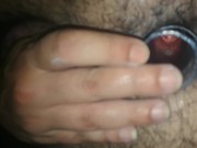 using my Transparent toy for an inside view of my juicy red hole