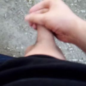 I needed to cum, so I did that outside