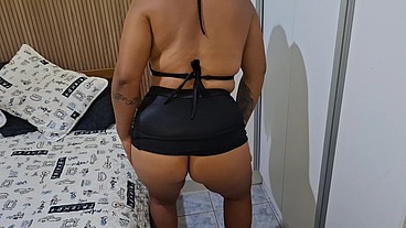 Fetiche em Couro: Enchi a Buceta Dela de Leite