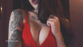 Red Bralette Striptease