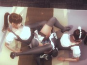 Two Lesbian Maid Scissoring With clothed