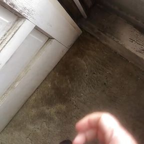 Big cum shot at the front door