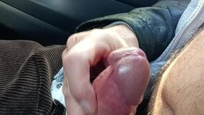 Big Uncut Cock Cruising Car Park Close up Cum, Friend Watches and Films