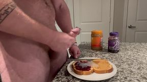 Hung Muscle Stud Adds Loads of His Own Protein to His PB&J