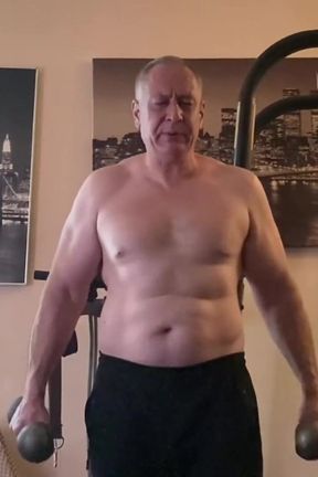 Olf Man Masturbating After Workout