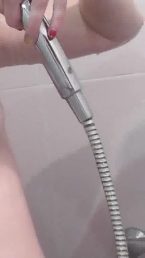 Soap foam on natural tits, ass, pussy. Sexy blonde Milf has taken off her stockings, bathrobe, and is taking shower.   Clip 2