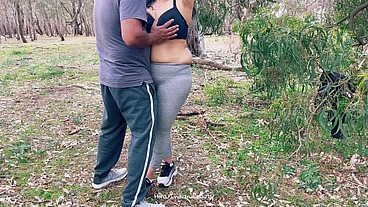 Hot Indian Wife with Neighbour Uncle - Desi Milf Outdoor Love Making - Big Ass Licking - Boobs Press