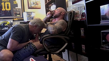 Jason Collins Blowjob while smoking a cigar in my trophy room!