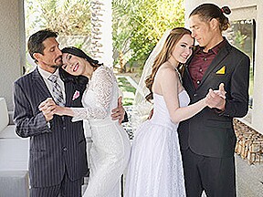 Hazel Moore & Jazmin Luv in An Orgy Before The Wedding - DaughterSwap